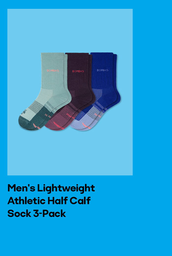 Men's Lightweight Athletic Half Calf Sock 3-Pack