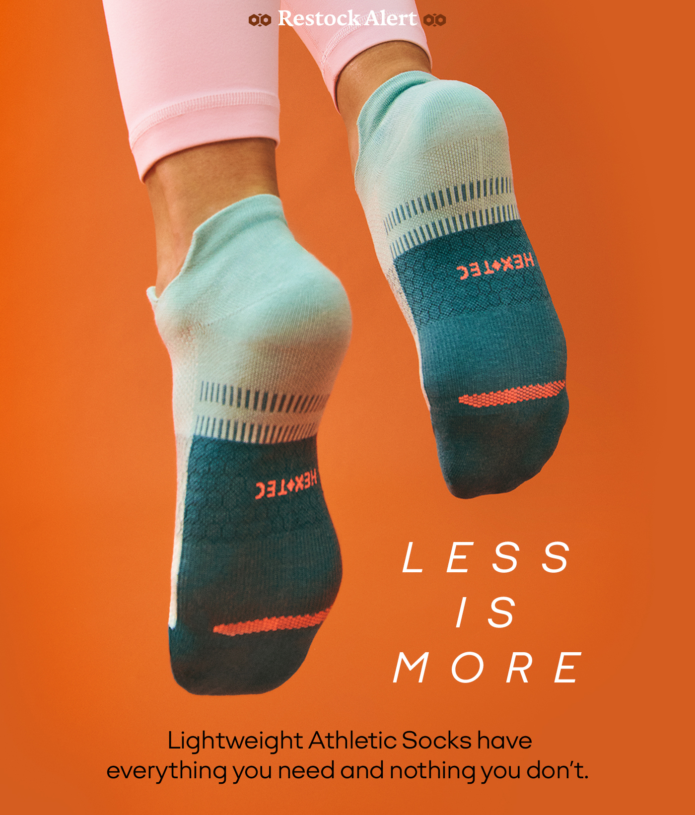 Restock Alert | LESS IS MORE | Lightweight Athletic Socks have everything you need and nothing you don't.