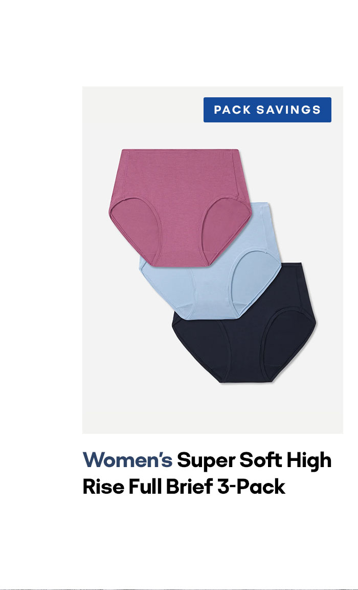 PACK SAVINGS Women's Super Soft High Rise Full Brief 3-Pack