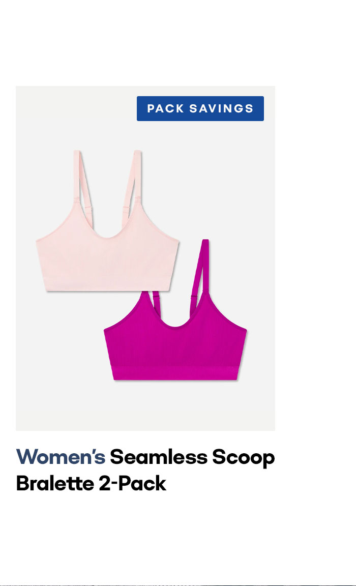 PACK SAVINGS Women's Seamless Scoop Bralette 2-Pack