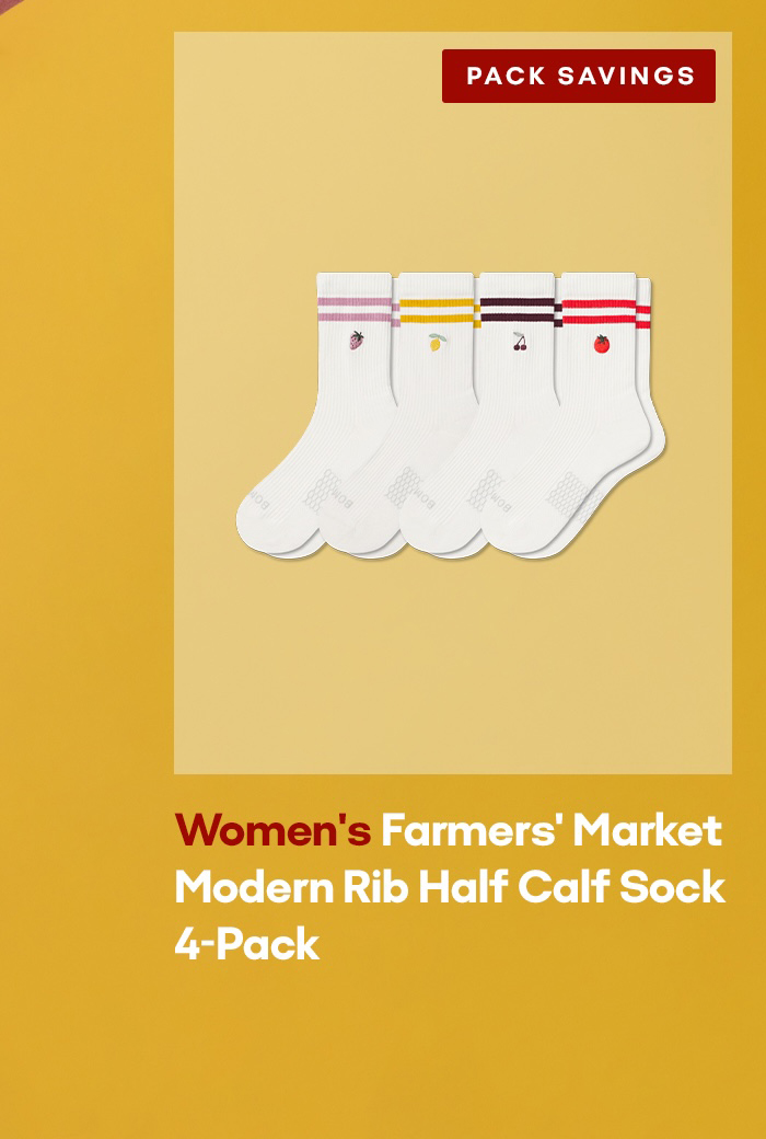 PACK SAVINGS Women's Farmers' Market Modern Rib Half Calf Sock 4-Pack