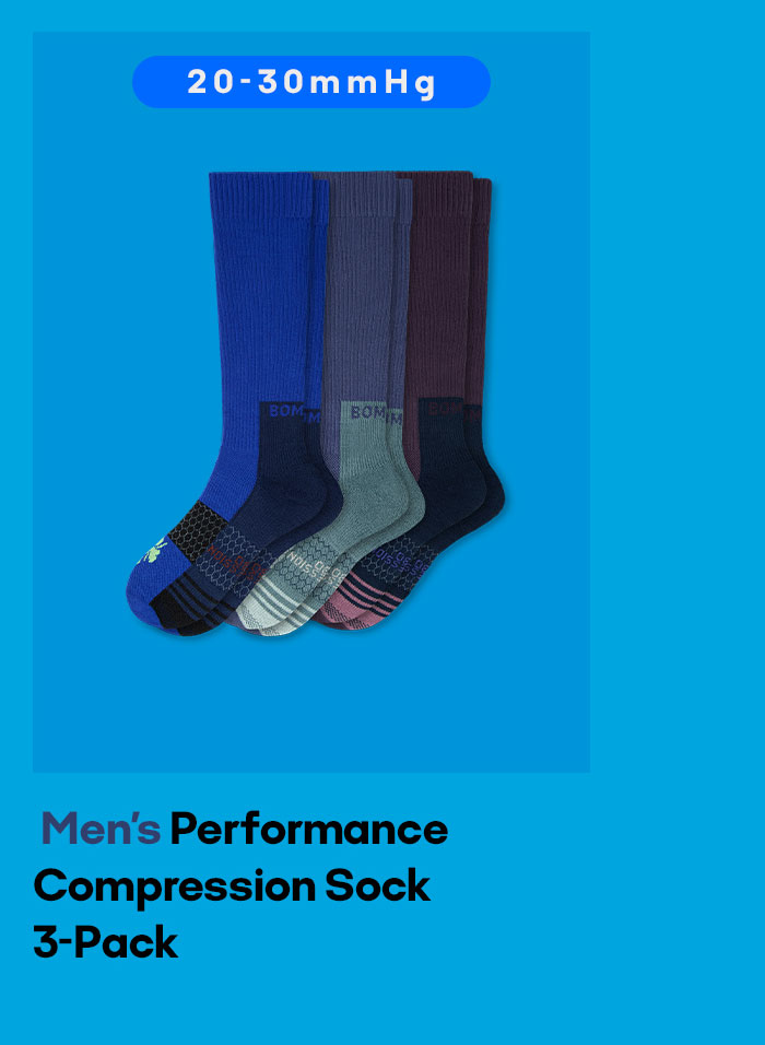 20-30mmHg Men's Performance Compression Sock 3-Pack