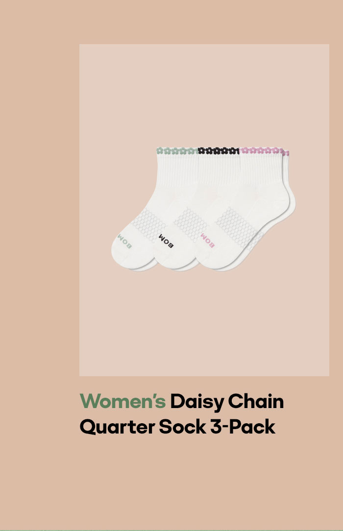 Women's Daisy Chain Quarter Sock 3-Pack