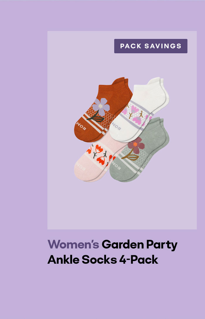PACK SAVINGS Women's Garden Party Ankle Socks 4-Pack