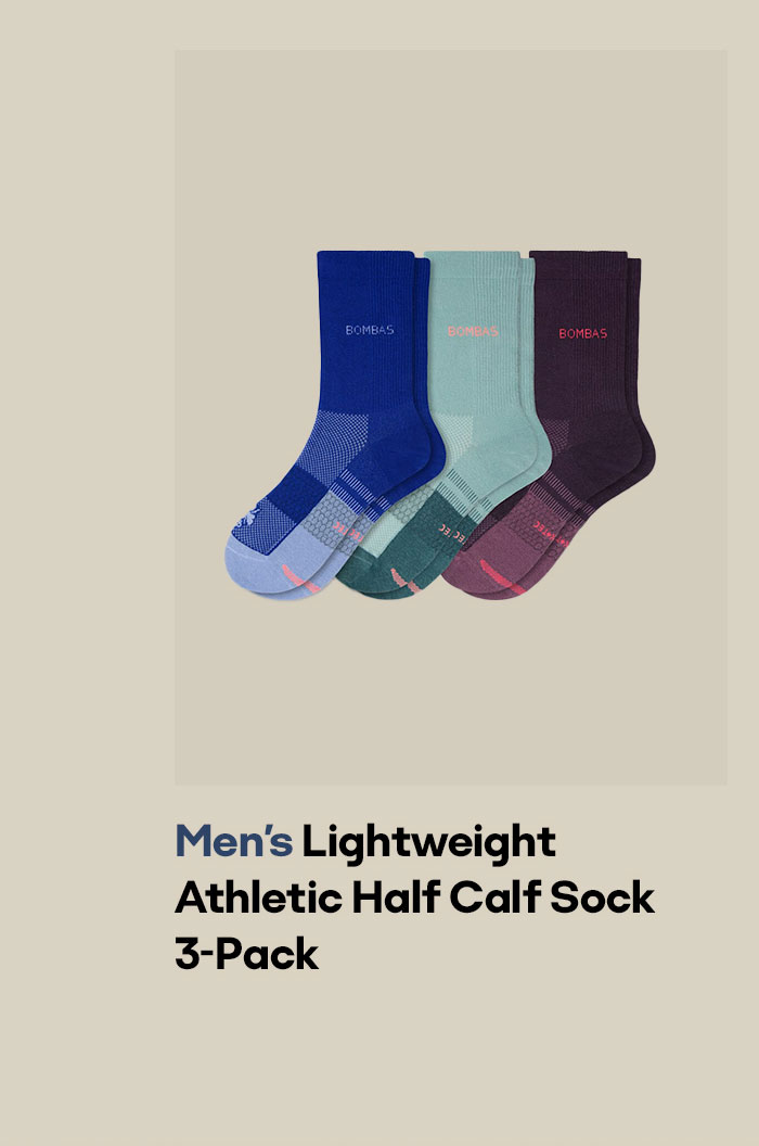 Men's Lightweight Athletic Half Calf Sock 3-Pack
