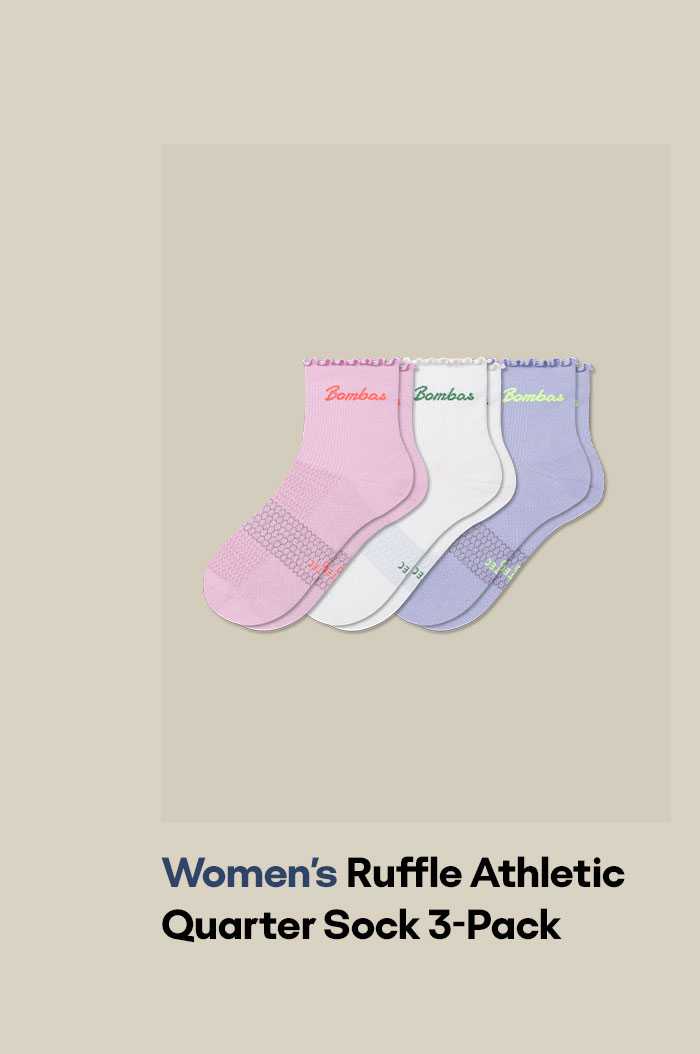 Women's Ruffle Athletic Quarter 3-Pack