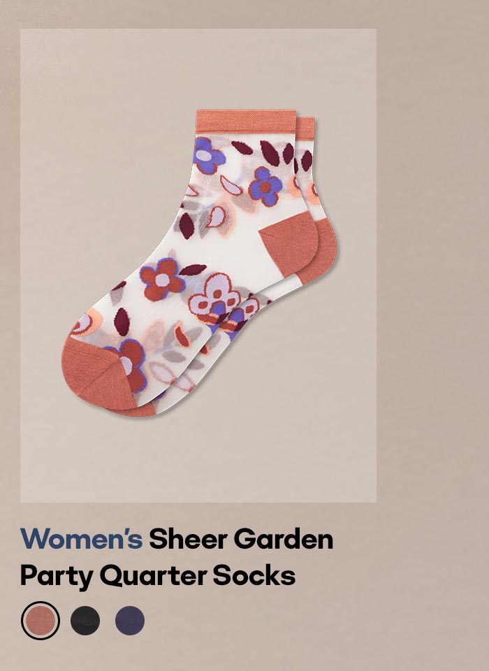 Women's Sheer Garden Party Quarter Socks