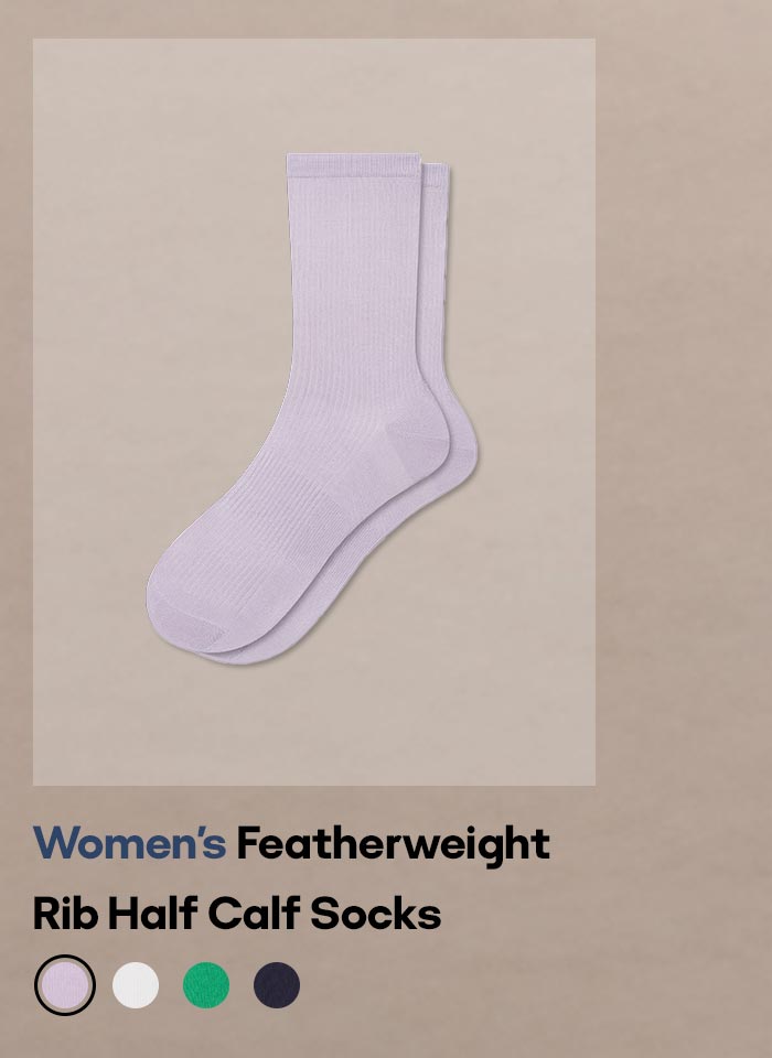 Women's Featherweight Rib Half Calf Socks