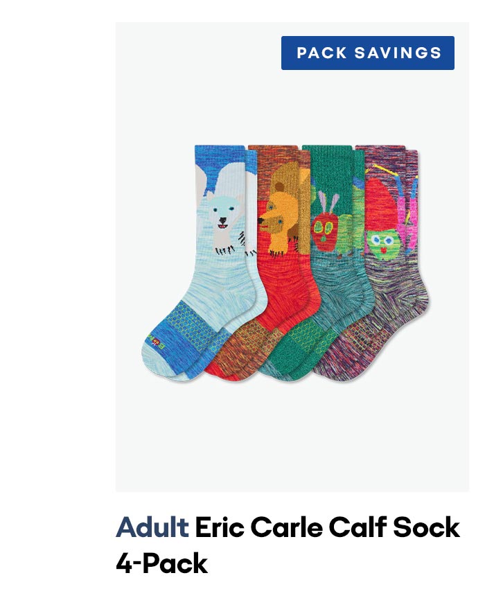 PACK SAVINGS | Adult Eric Carle Calf Sock 4-Pack