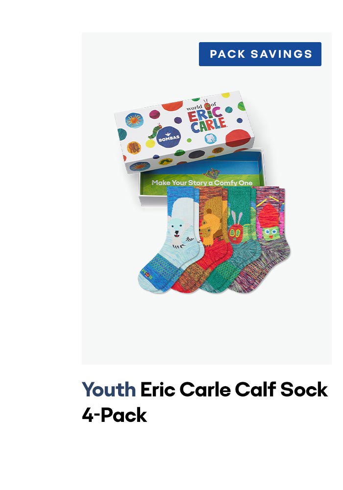 PACK SAVINGS | Youth Eric Carle Calf Sock 4-Pack