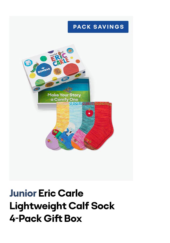 PACK SAVINGS | Junior Eric Carle Lightweight Calf Sock 4-Pack Gift Box