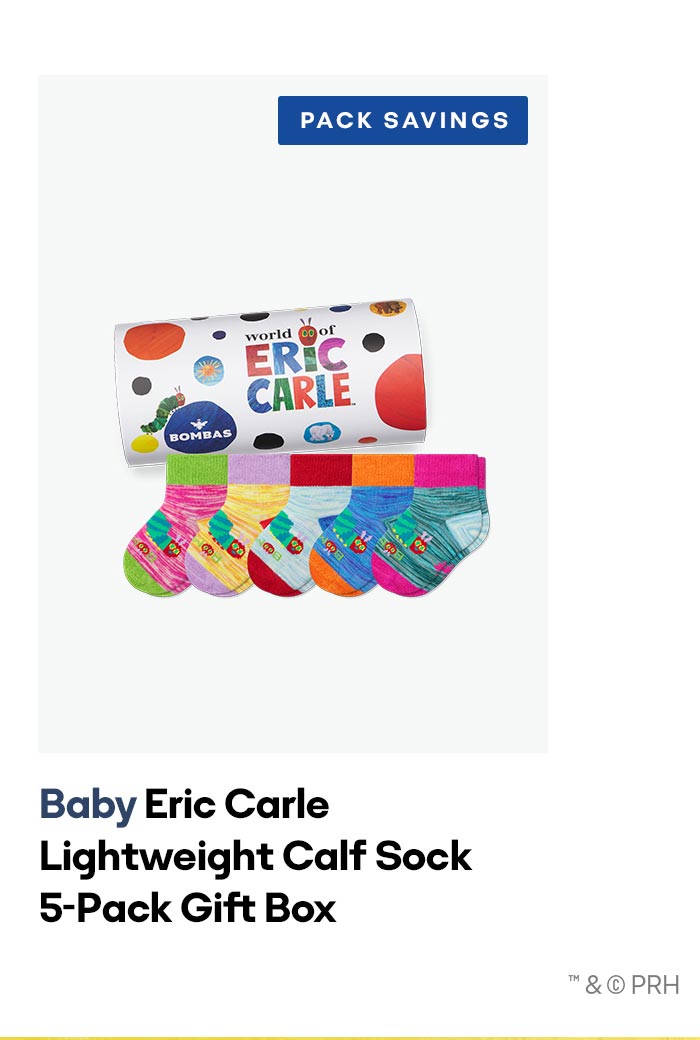 PACK SAVINGS | Baby Eric Carle Lightweight Calf Sock 5-Pack Gift Box