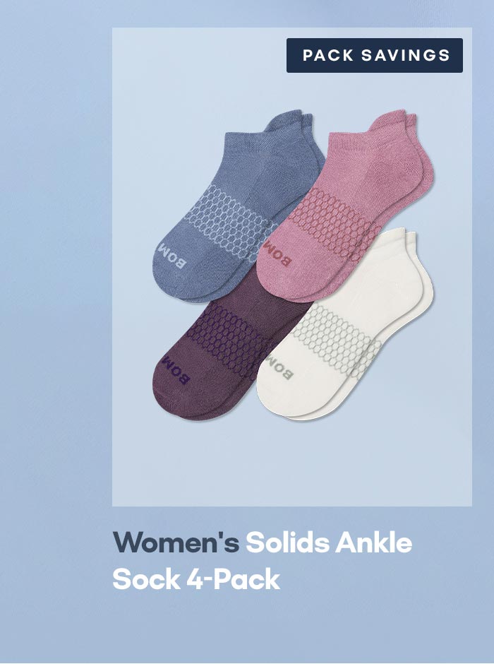 PACK SAVINGS | Women's Solids Ankle Sock 4-Pack