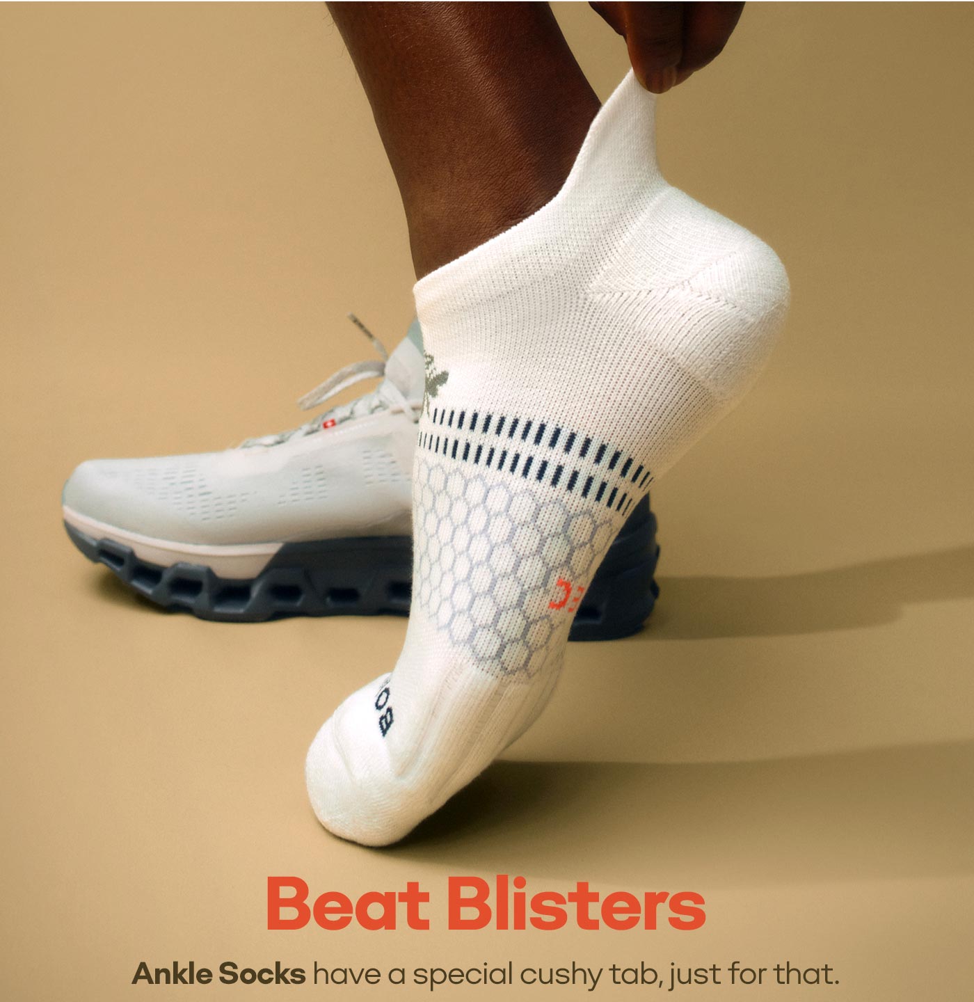 Beat Blisters | Ankle Socks have a special cushy tab, just for that.