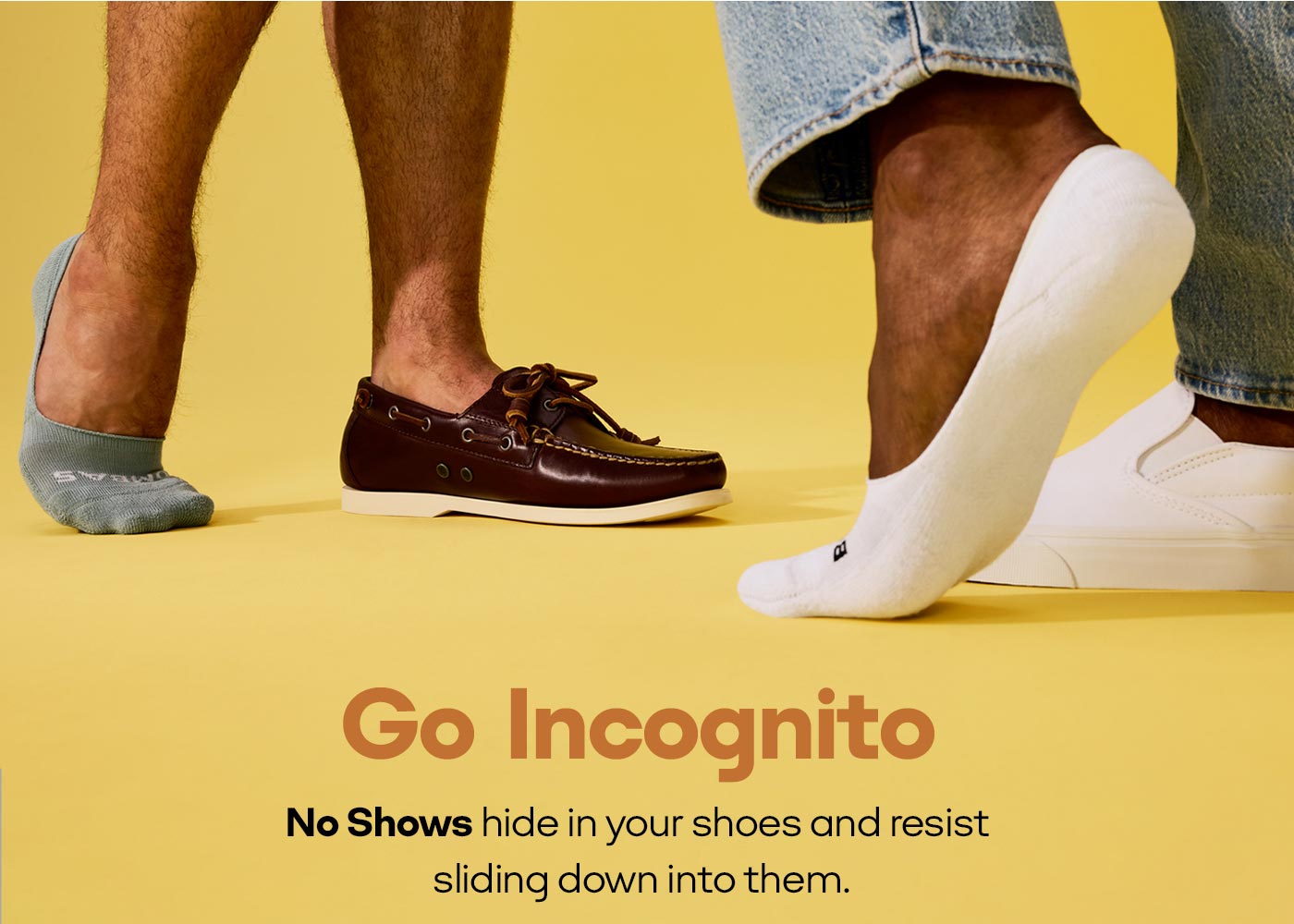 Go Incognito | No Shows hide in your shoes and resist sliding down into them.
