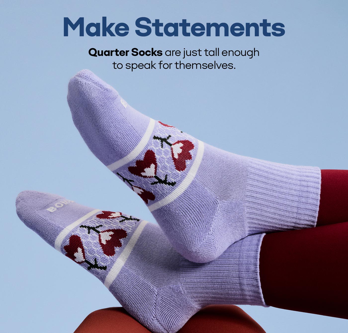 Make Statements | Quarter Socks are just tall enough to speak for themselves.