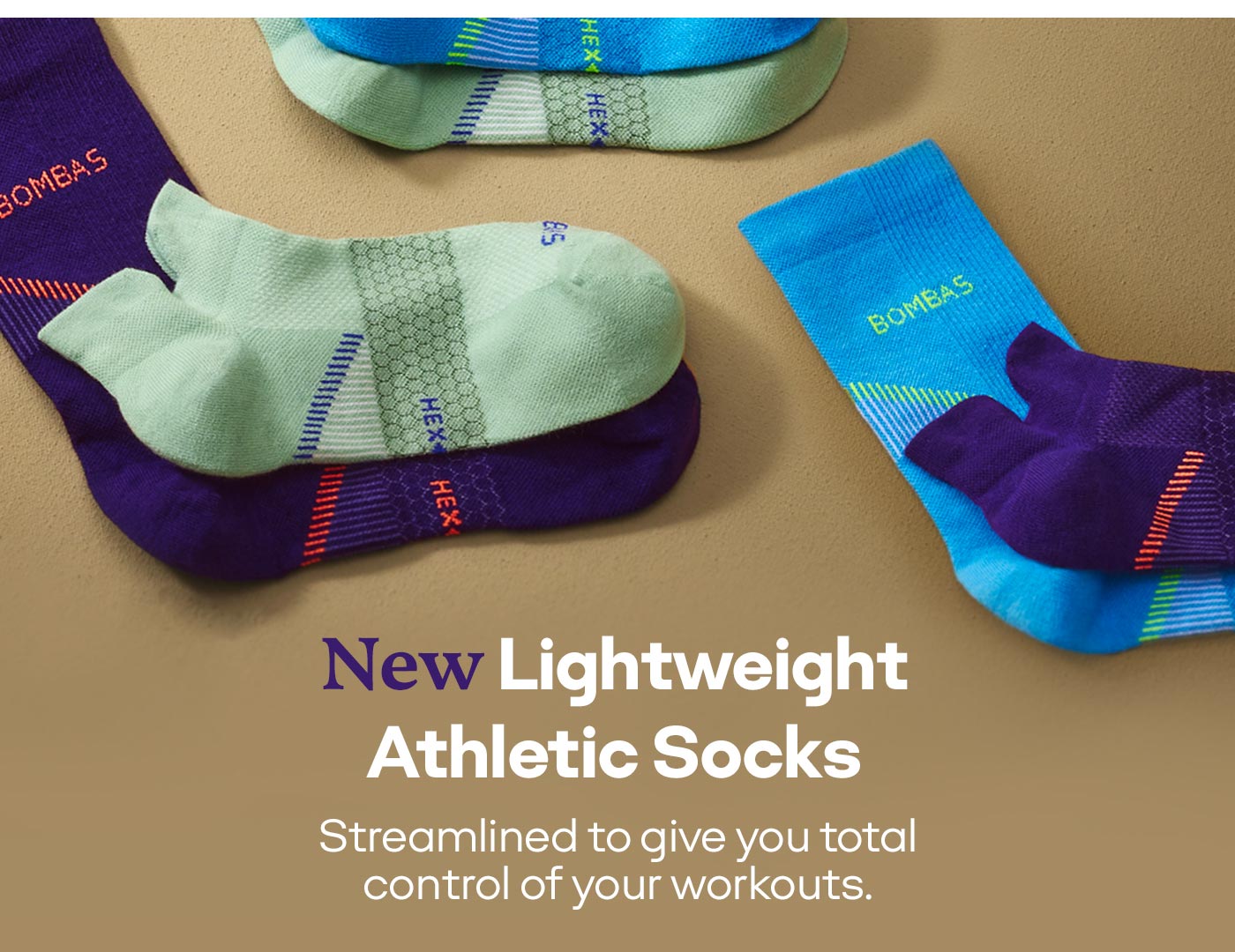 New Lightweight Athletic Socks | Streamlined to give you total control of your workouts.