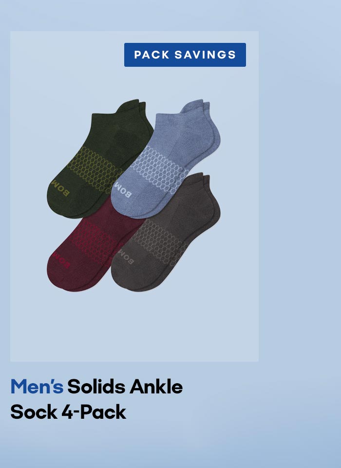 Men's Solids Ankle Sock 4-Pack