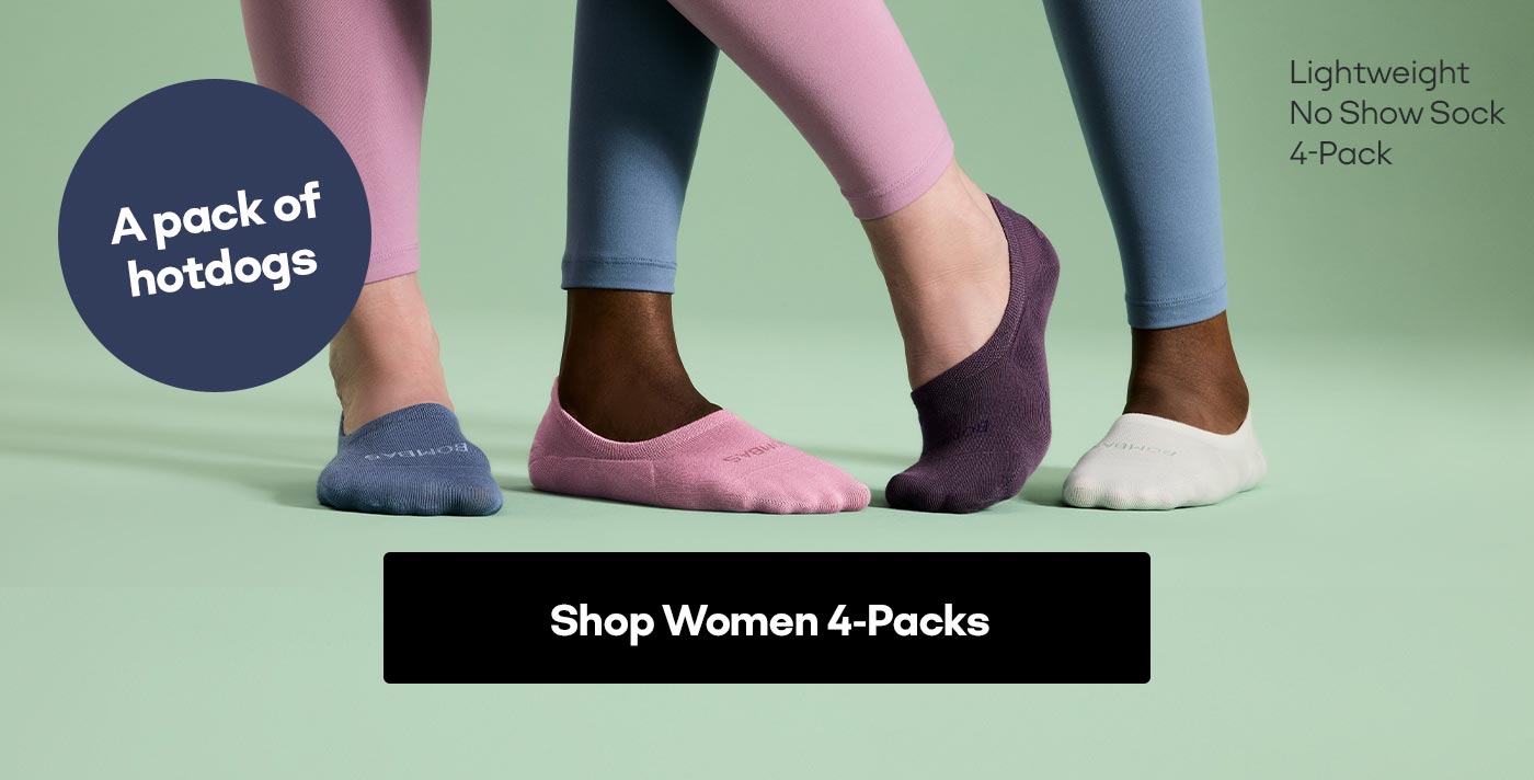 A pack of hotdogs | Lightweight No Show Sock 4-Pack | Shop Women 4-Packs