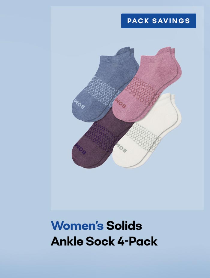 PACK SAVINGS | Women's Solids Ankle Sock 4-Pack