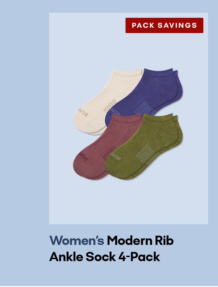 PACK SAVINGS | Women's Modern Rib Ankle Sock 4-Pack