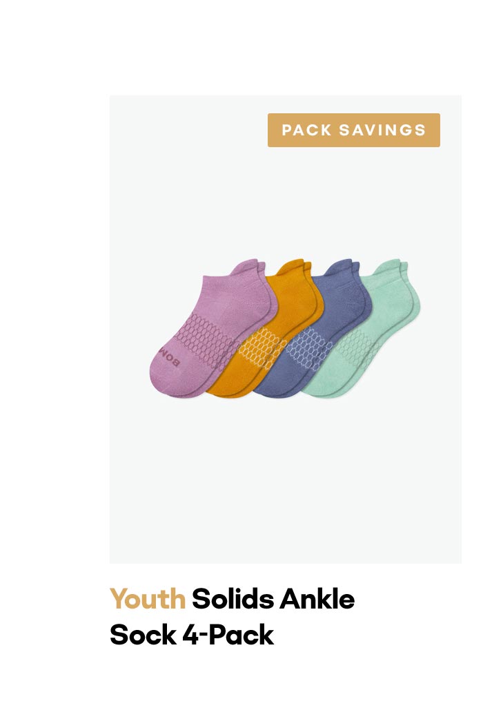 PACK SAVINGS | Youth Solids Ankle Sock 4-Pack