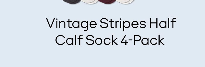 Vintage Stripes Half Calf Sock 4-Pack