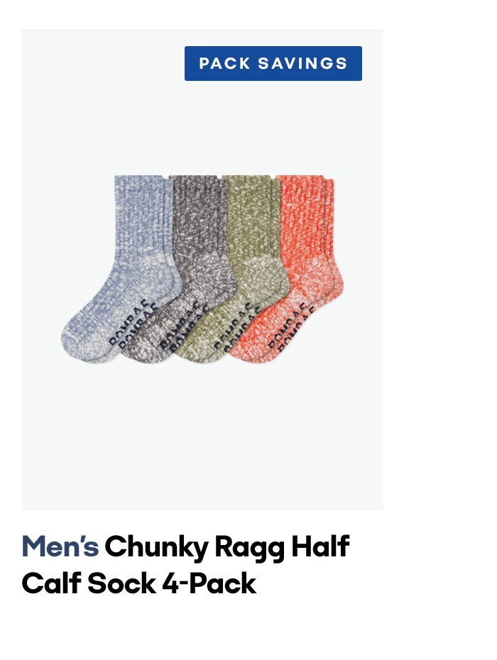 PACK SAVINGS | Men's Chunky Ragg Half Calf Sock 4-Pack
