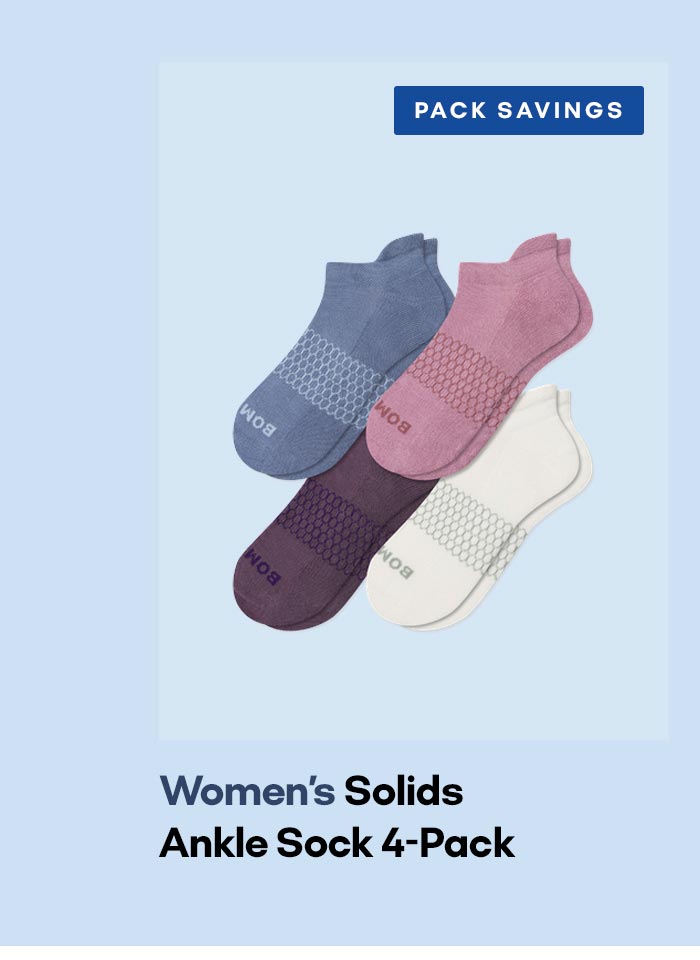 PACK SAVINGS | Women's Solids Ankle Sock 4-Pack