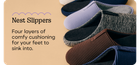 Nest Slippers | Four layers of comfy cushioning for your feet to sink into.