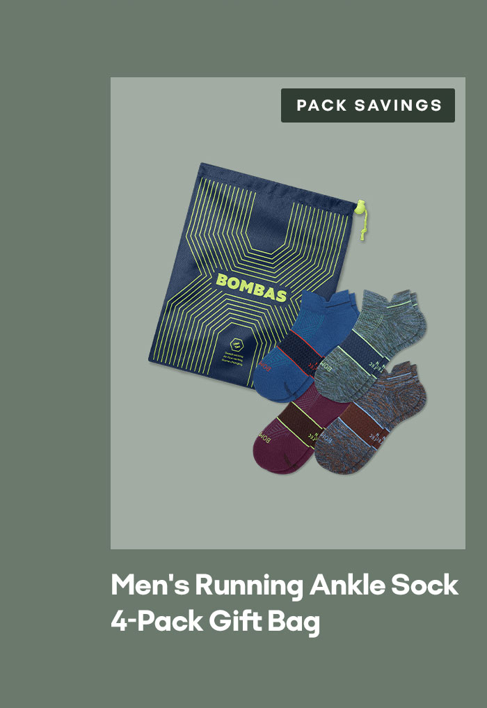 PACK SAVINGS | Men's Running Ankle Sock 4-Pack Gift Bag
