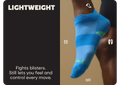 LIGHTWEIGHT | Fights blisters. Still lets you feel and control every move.