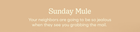 Sunday Mule | Your neighbors are going to be so jealous when they see you grabbing the mail.