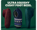 ULTRA SQUISHY CUSHY FOOT BEDS.
