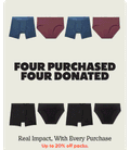 FOUR PURCHASED FOUR DONATED | SIX PURCHASED SIX DONATED | EIGHT PURCHASED EIGHT DONATED | Real Impact, With Every Purchase | Up to 20% off packs.