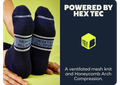 POWERED BY HEX TEC | A Ventilated mesh knit and Honeycomb Arch Compression.