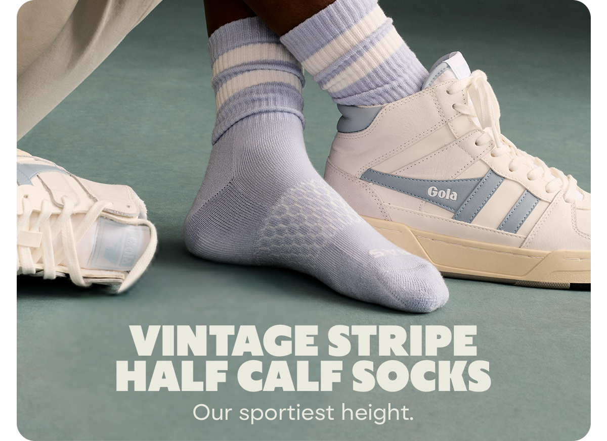 VINTAGE STRIPE HALF CALF SOCKS | Our sportiest height.