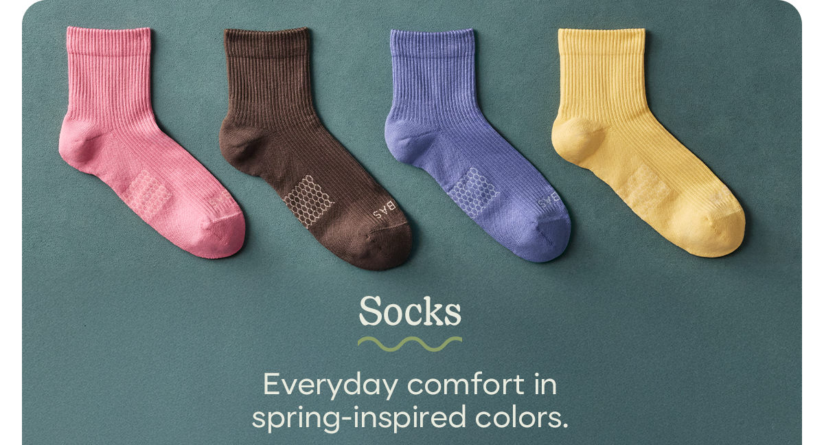 Socks | Everyday comfort in spring-inspired colors.