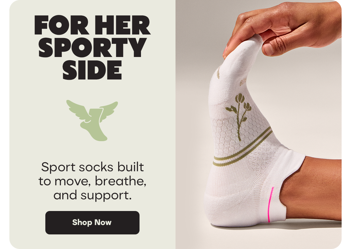 FOR HER SPORTY SIDE | Sport socks built to move, breathe, and support. | Shop Now
